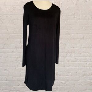 Women's 525 America Black long sleeve 100% modal babydoll Sweater Dress Size M